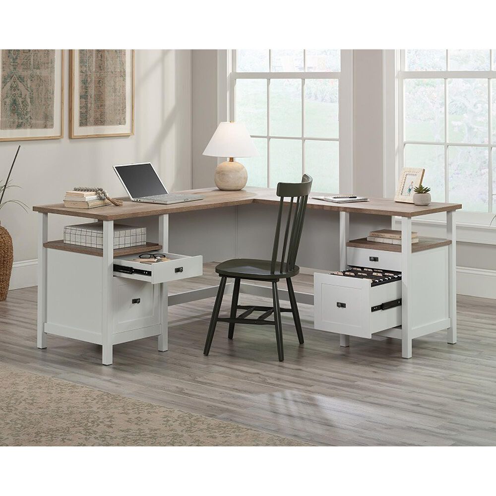 Sauder Cottage Road L-Shaped Desk in White, , large