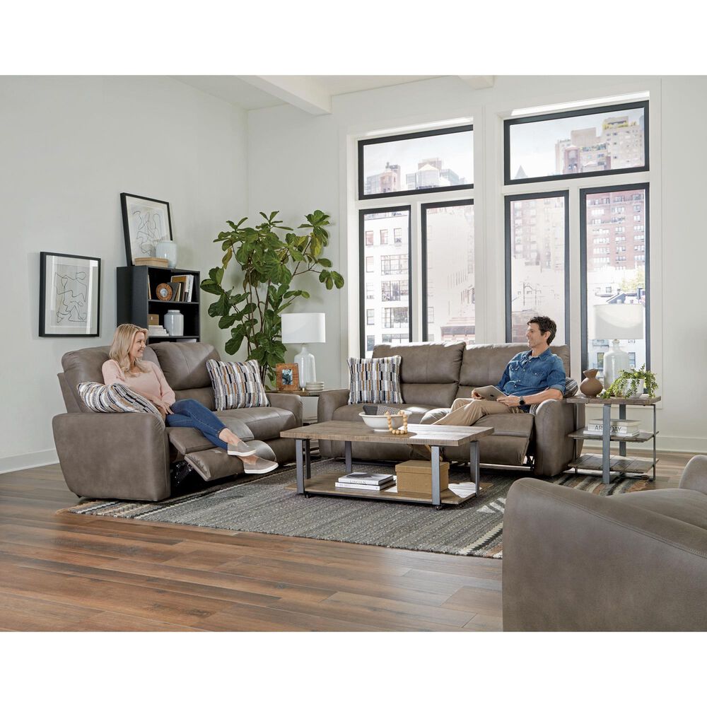 Catnapper Dorian Manual Reclining Sofa in Pebble, , large