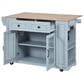 HOMLUX 54" Mobile Kitchen Island with Glass Door Storage in Grey and Blue, , large
