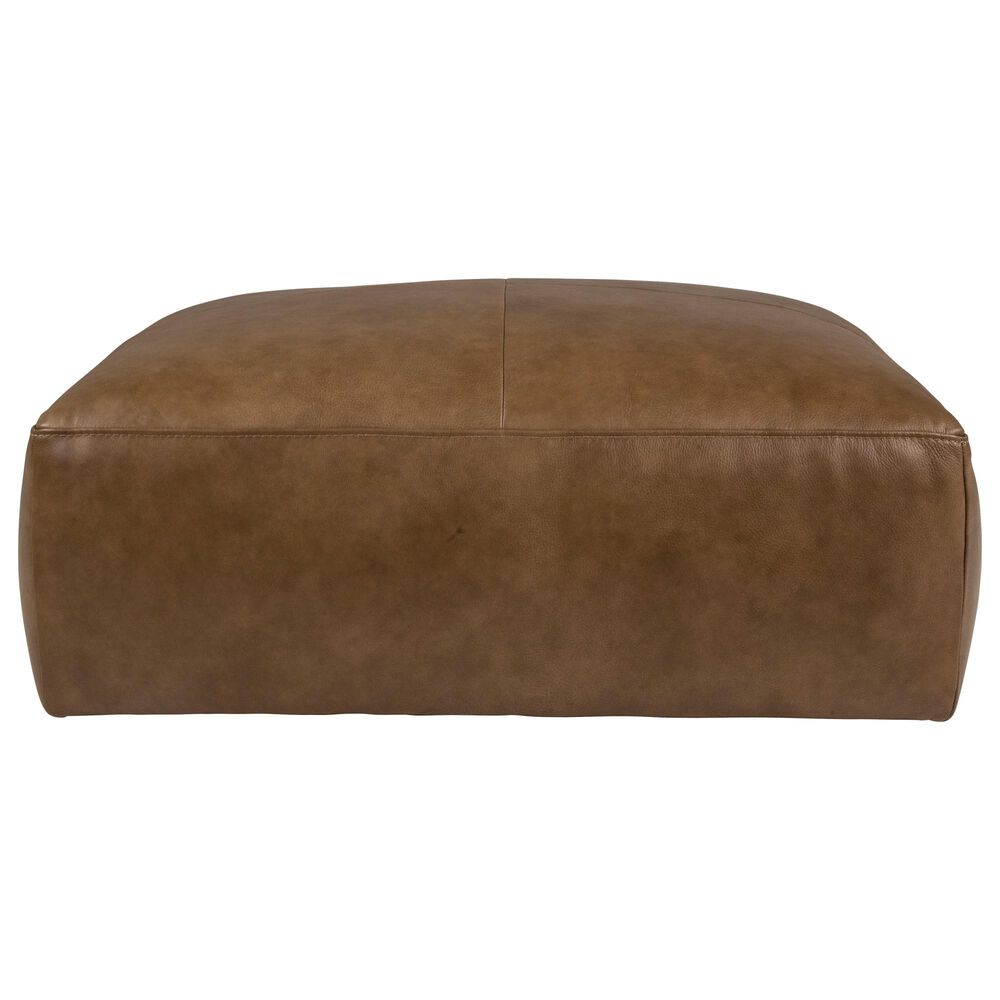 Interlochen Leather Ottoman in Saddle, , large