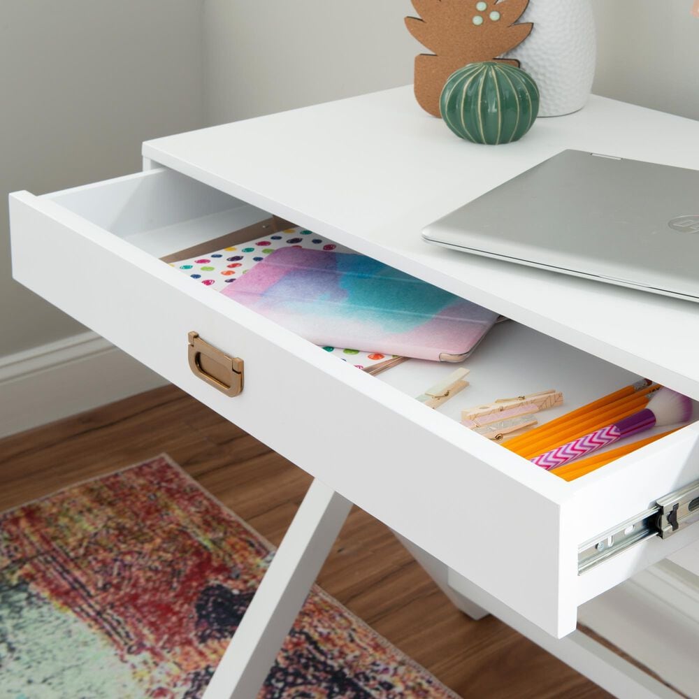 Linon Home Decor Peggy Side Storage Desk in White, , large