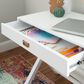 Linon Home Decor Peggy Side Storage Desk in White, , large