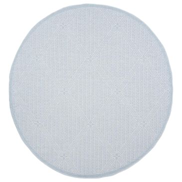 Safavieh Bermuda BMU811M 8" Round Light Blue and Ivory Indoor/Outdoor Area Performance Rug, , large
