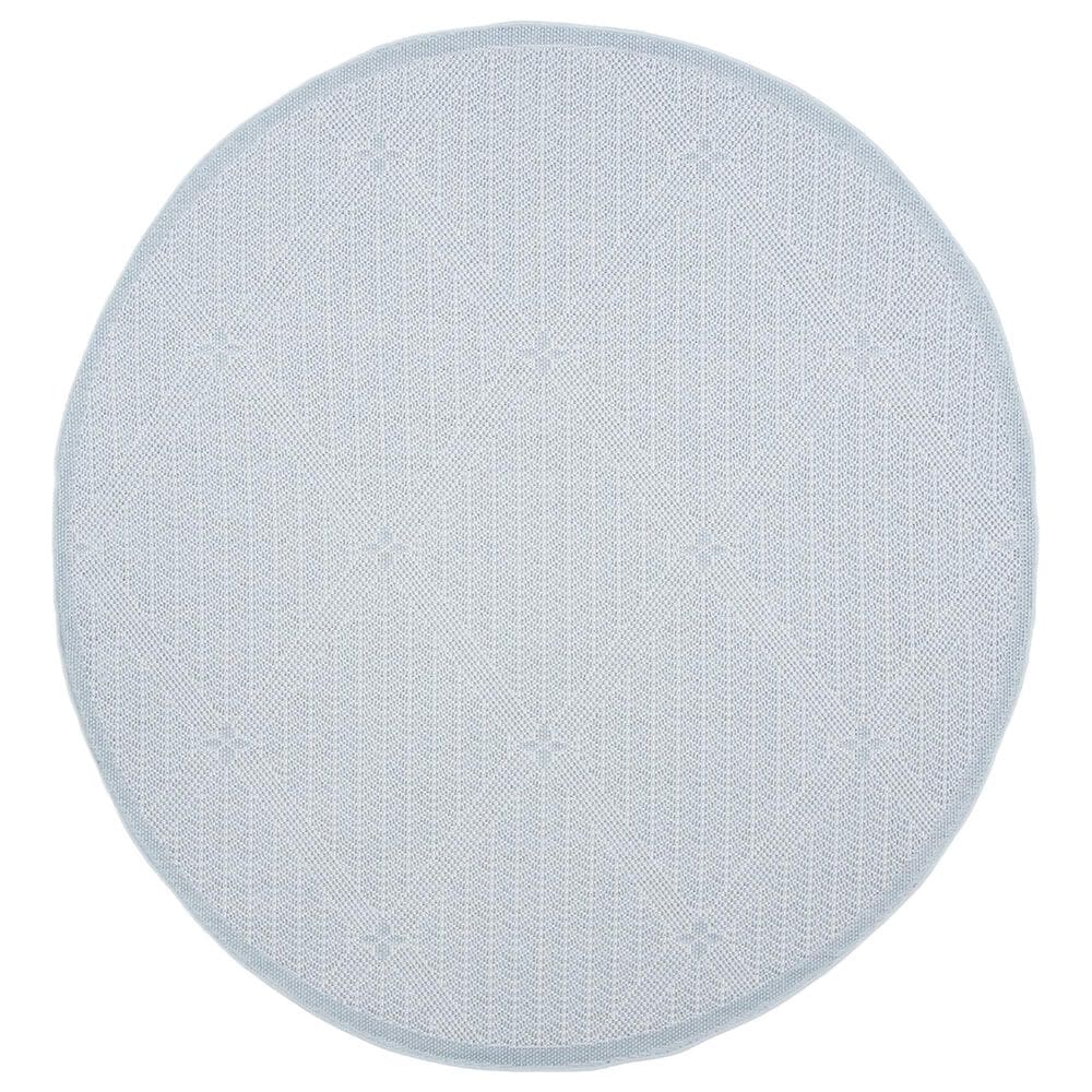 Safavieh Bermuda BMU811M 8" Round Light Blue and Ivory Indoor/Outdoor Area Performance Rug, , large
