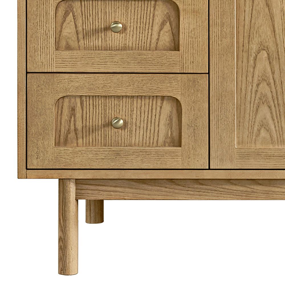 James Martin Vanities Laurent 60&quot; Single Bathroom Vanity in Light Natural Oak with 3 cm Lime Delight Quartz Top and Rectangular Sink, , large