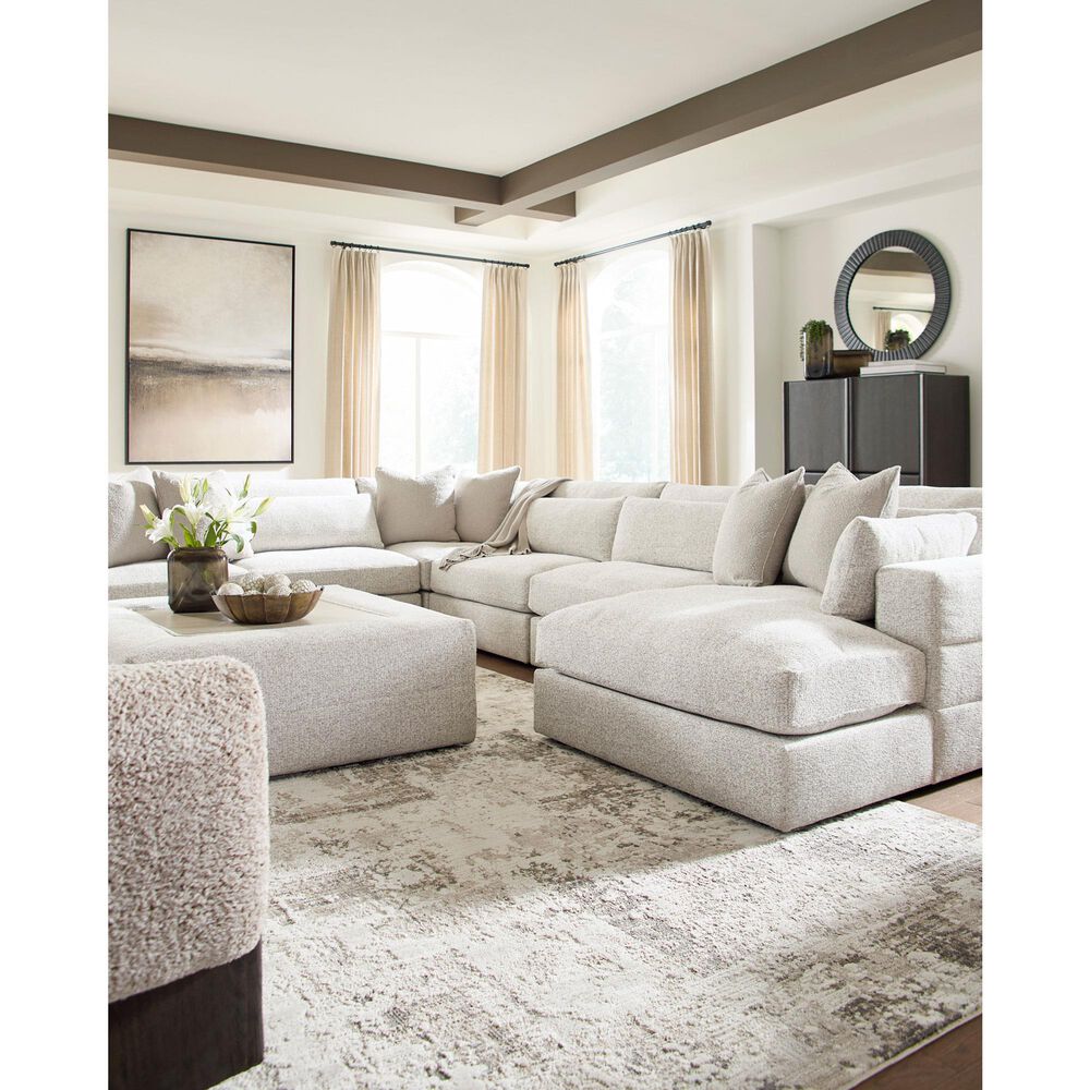 Ashley Ashbourne Estate Oversized Accent Ottoman in Snowstone, , large
