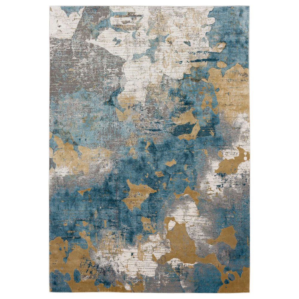 Karastan Tryst Nuvole 2"6" x 8" Grey and Blue Runner, , large