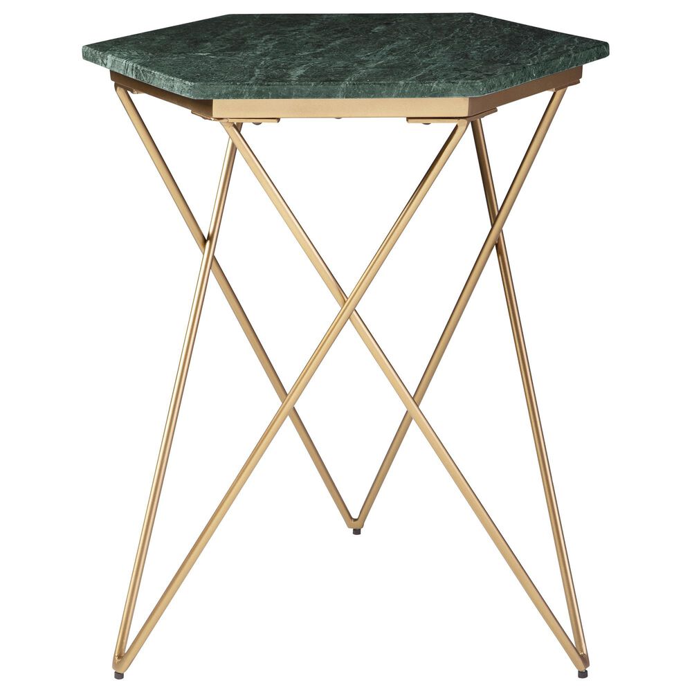Ashley Engelton Accent Table in Antiqued Gold and Green, , large
