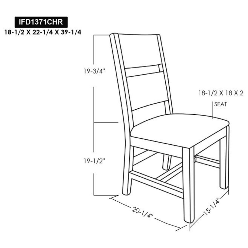 Fallridge Dark Teak Dining Side Chair in Stained Dark with Faux Leather Seat, , large