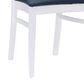 Linon Home Decor Jenny Side Chair with Navy Blue Faux Leather Cushion Seat in White (Set of 2), , large
