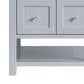 James Martin Vanities Breckenridge 30" Single Bathroom Vanity in Serenity Blue with Single Hole 3 cm White Zeus Quartz Top and Rectangular Sink, , large