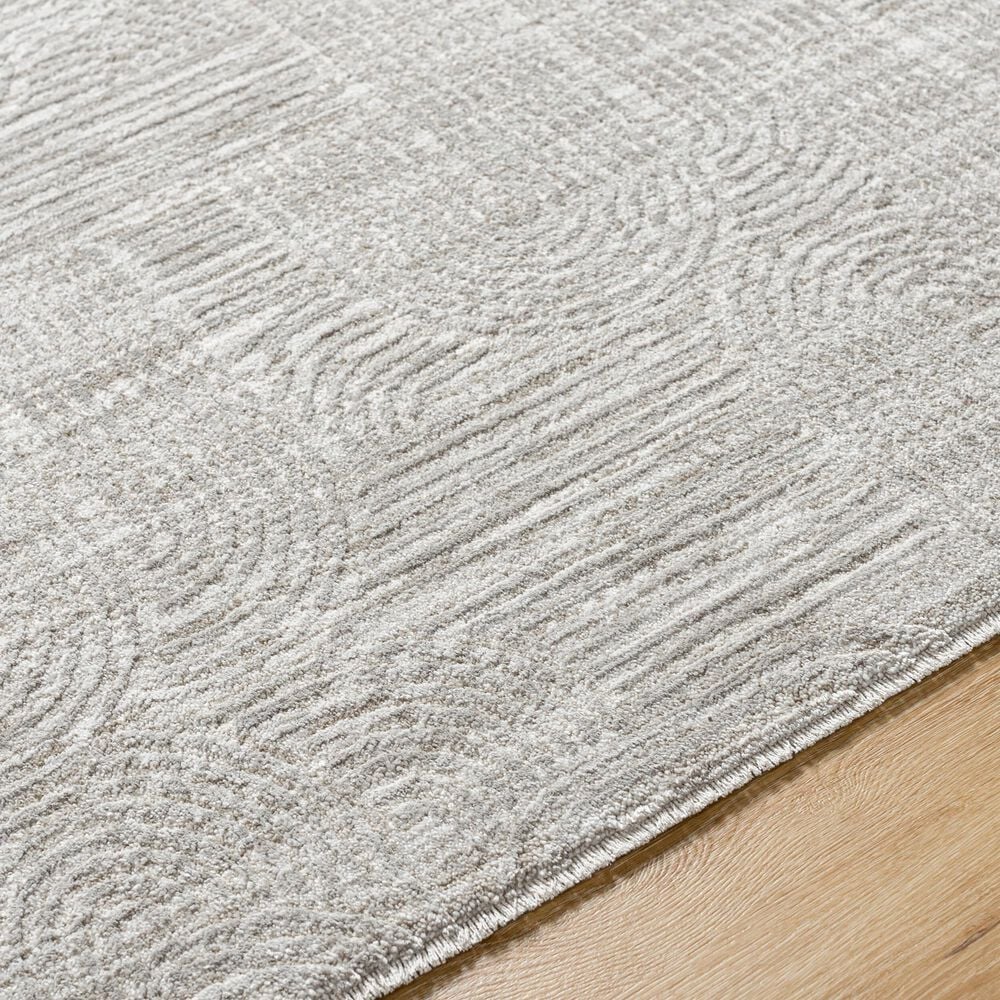 Surya Masterpiece MPC-2311 Medium Gray, Light Gray and Cream 2&#39;7&quot; x 7&#39;3&quot; Runner, , large