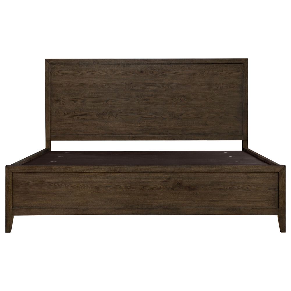Hawthorne Furniture Norwich King Panel Bed with LED Lighting in Dark Rustic Oak, , large