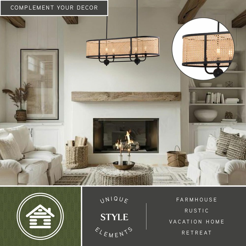 Vaxcel International Co. Ltd. Berens 6-Light Chandelier in Matte Black, , large