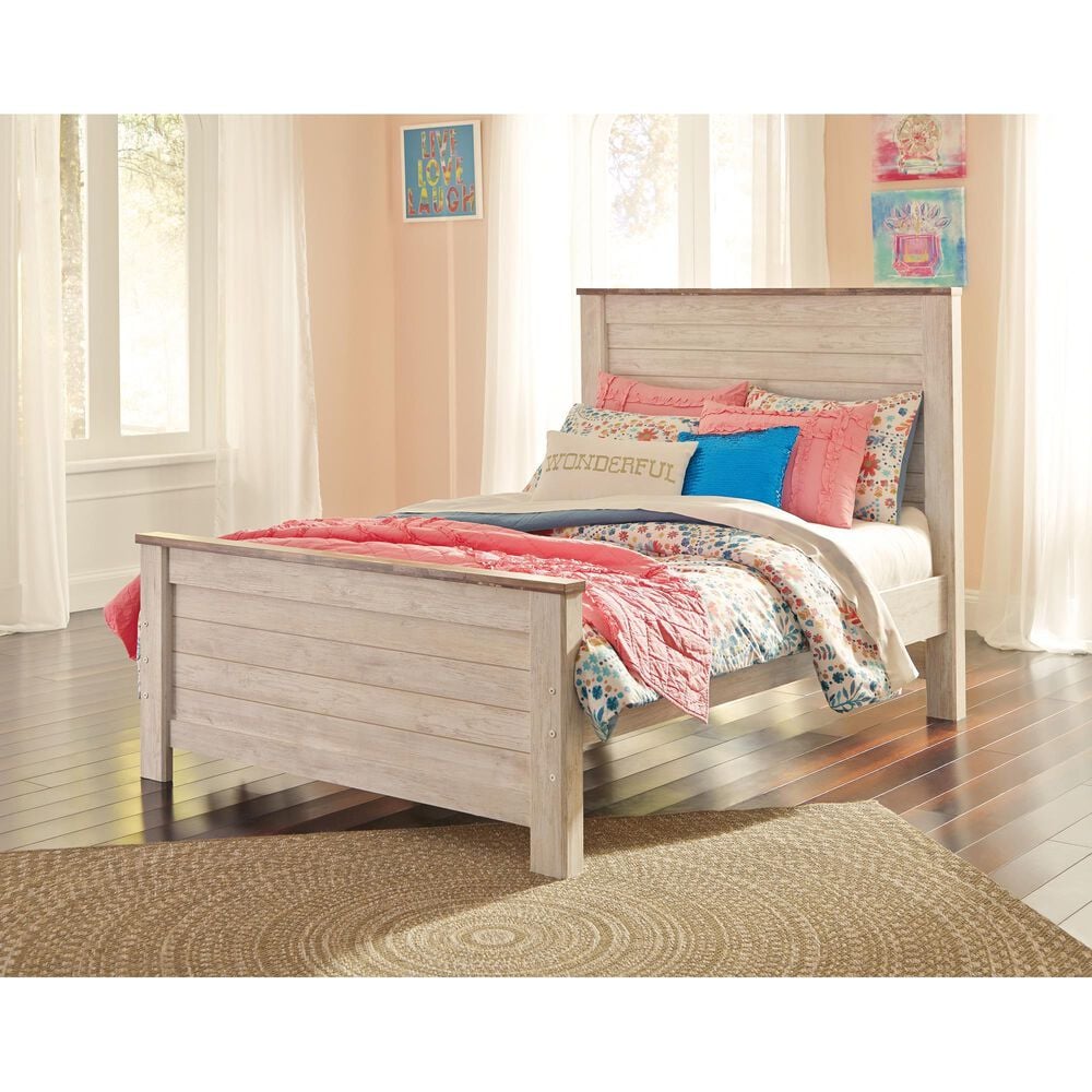 Ashley Willowton Full Panel Bed in Whitewash, , large
