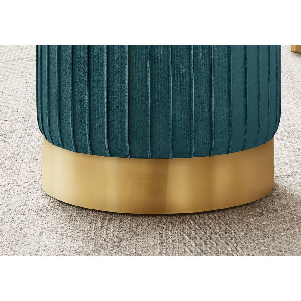 Monarch Specialties Ottoman with Gold Metal Base in Turquoise, , large