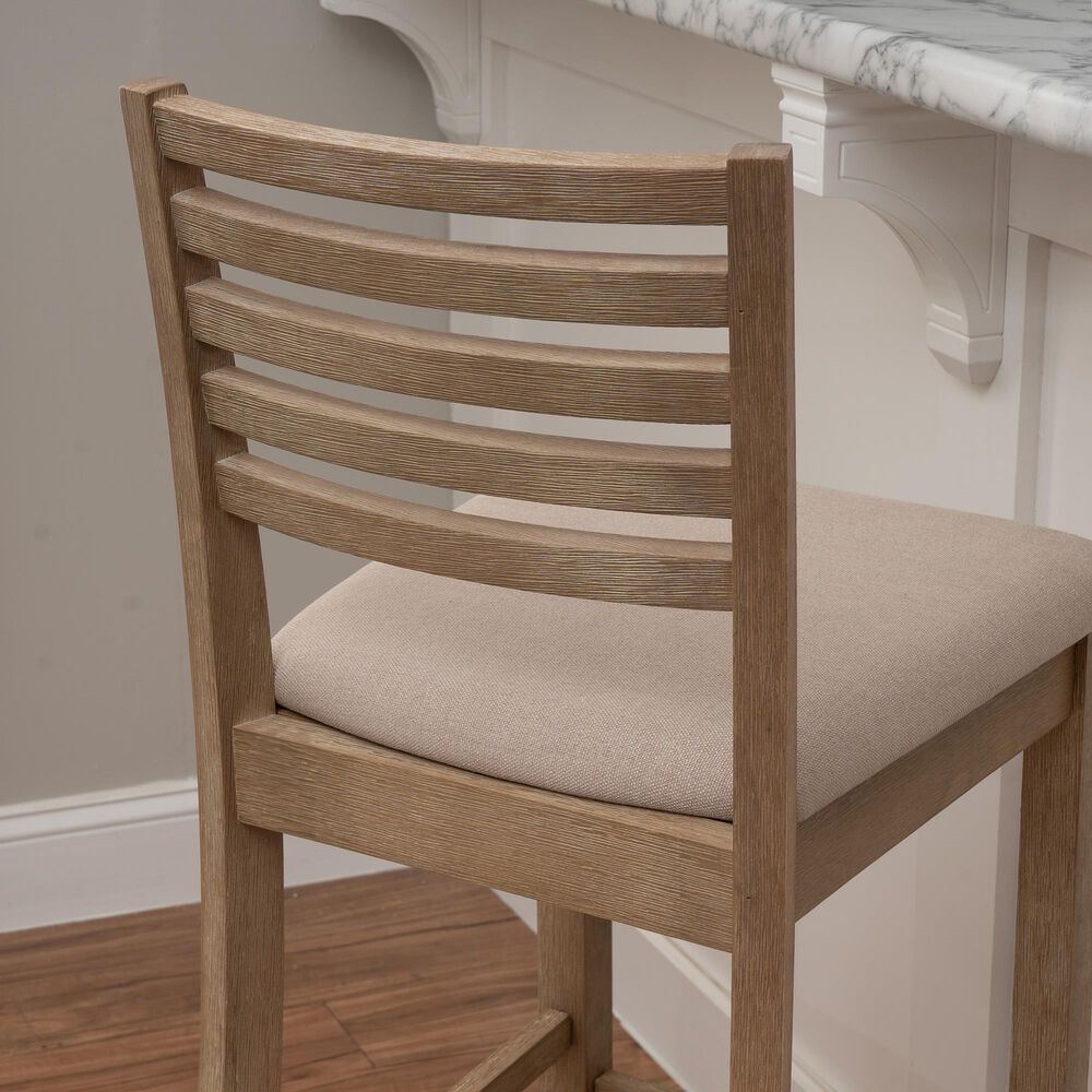 Linon Home Decor Torino Ladder Back Bar Stool in Grey Wash, , large