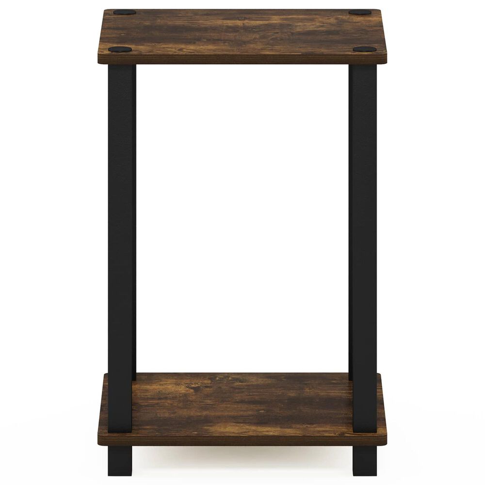 HOMLUX Simplistic 1-Tier End Table in Amber Pine and Black, , large