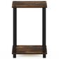 HOMLUX Simplistic 1-Tier End Table in Amber Pine and Black, , large