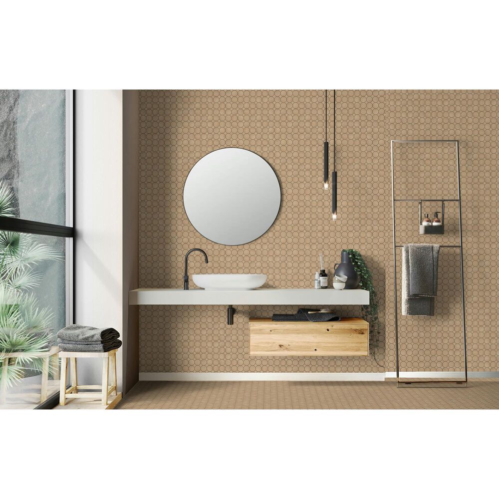 Dal-Tile Relicca Foxed 12" x 12" Octagon Dot Ceramic Mosaic Sheet, , large