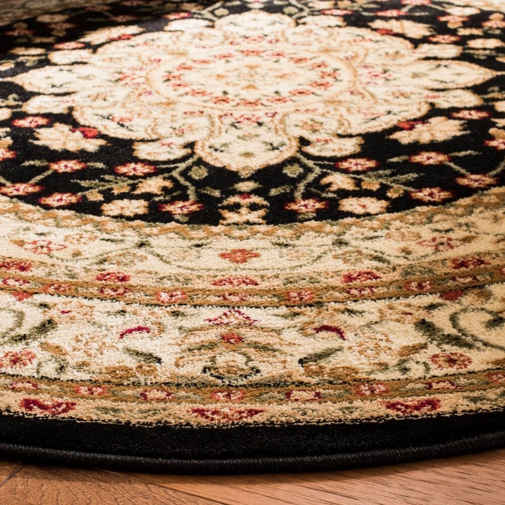Safavieh Lyndhurst LNH213 5&#39;3&quot; Round Black and Ivory Area Rug, , large
