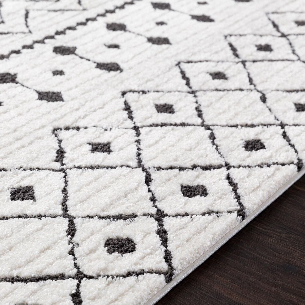Surya Moroccan Shag 7&#39;10&quot; x 10&#39;3&quot; Black and White Area Rug, , large