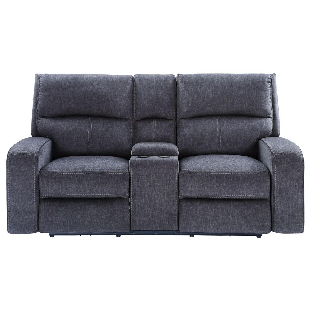Steve Silver Lovell Power Reclining Loveseat with Console in Charcoal Gray, , large