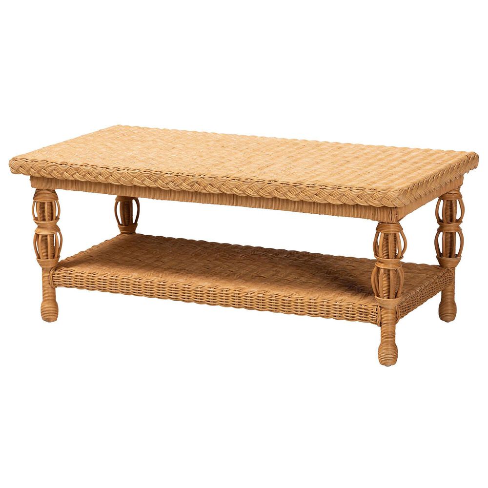 Baxton Studio Dolby Rectangular Coffee Table in Light Honey, , large