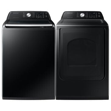 Samsung 4.7 Cu. Ft. Smart Top Load Washer and 7.4 Cu. Ft. Electric Dryer Laundry Pair in Brushed Black, , large