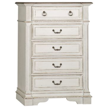 Belle Furnishings Abbey Park 5-Drawer Chest in White, , large