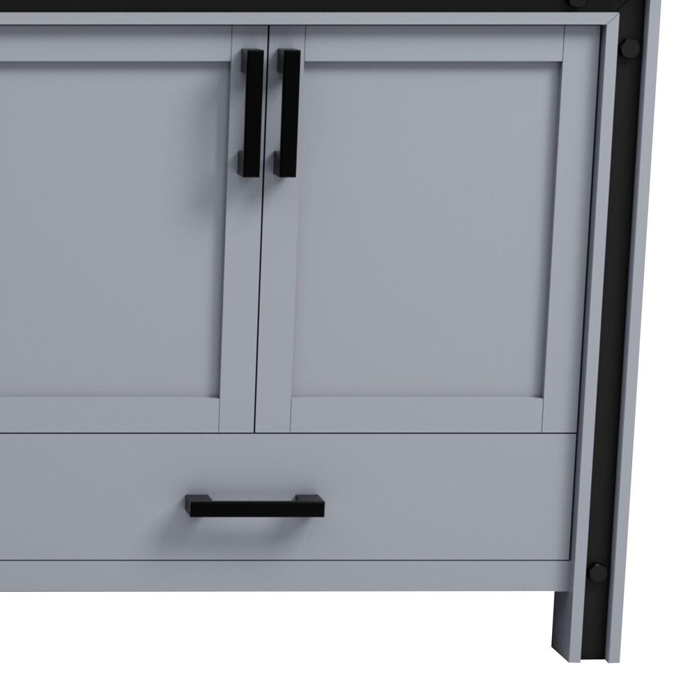 Lexora Home Ziva 84" Double Bathroom Vanity in Dark Grey with 2 cm White Cultured Marble Top and Rectangular Sinks, , large