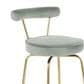 Lumisource Rhonda Swivel Counter Stool with Sage Green Velvet Cushion in Gold (Set of 2), , large
