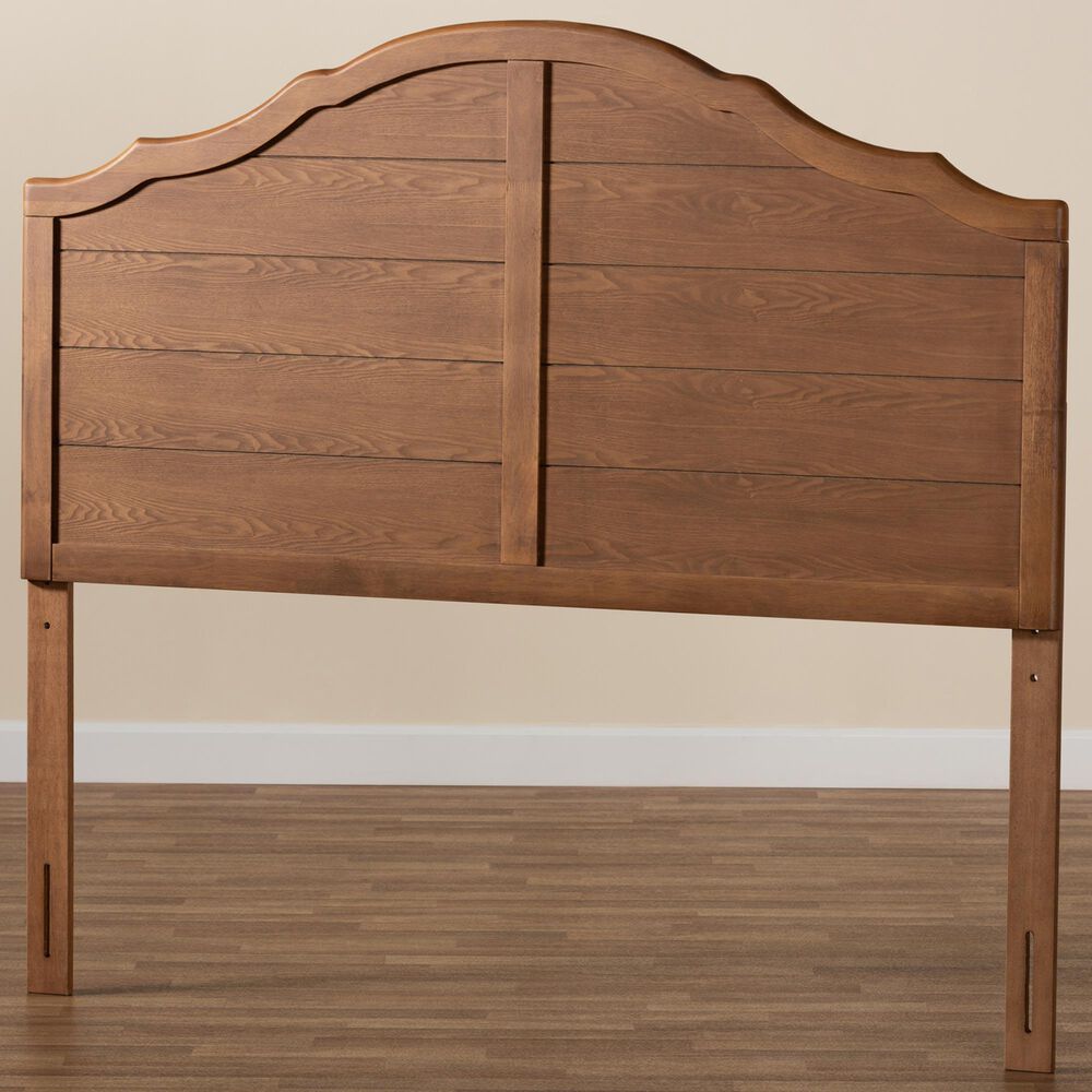 Baxton Studio Clive Full Panel Headboard in Ash Walnut, , large