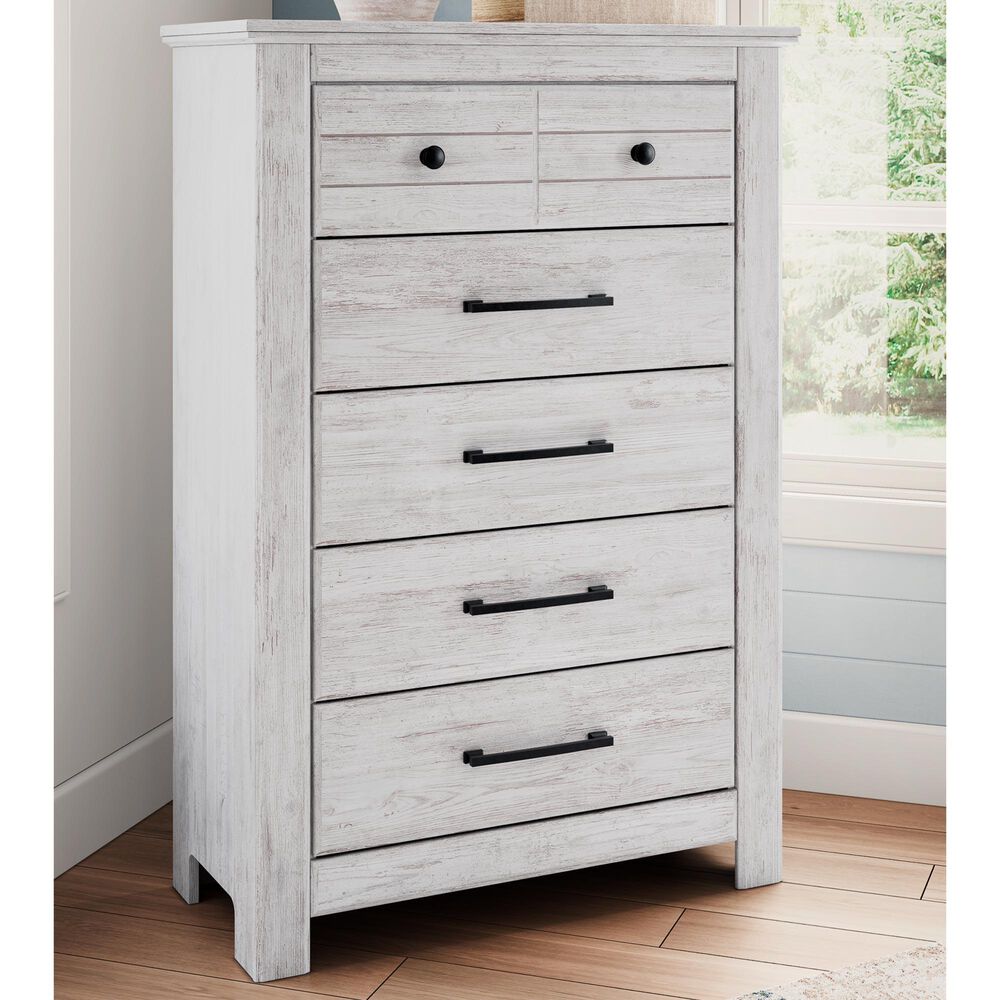 Ashley Makidern 5 Drawer Chest in Whitewash, , large