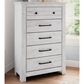 Ashley Makidern 5 Drawer Chest in Whitewash, , large