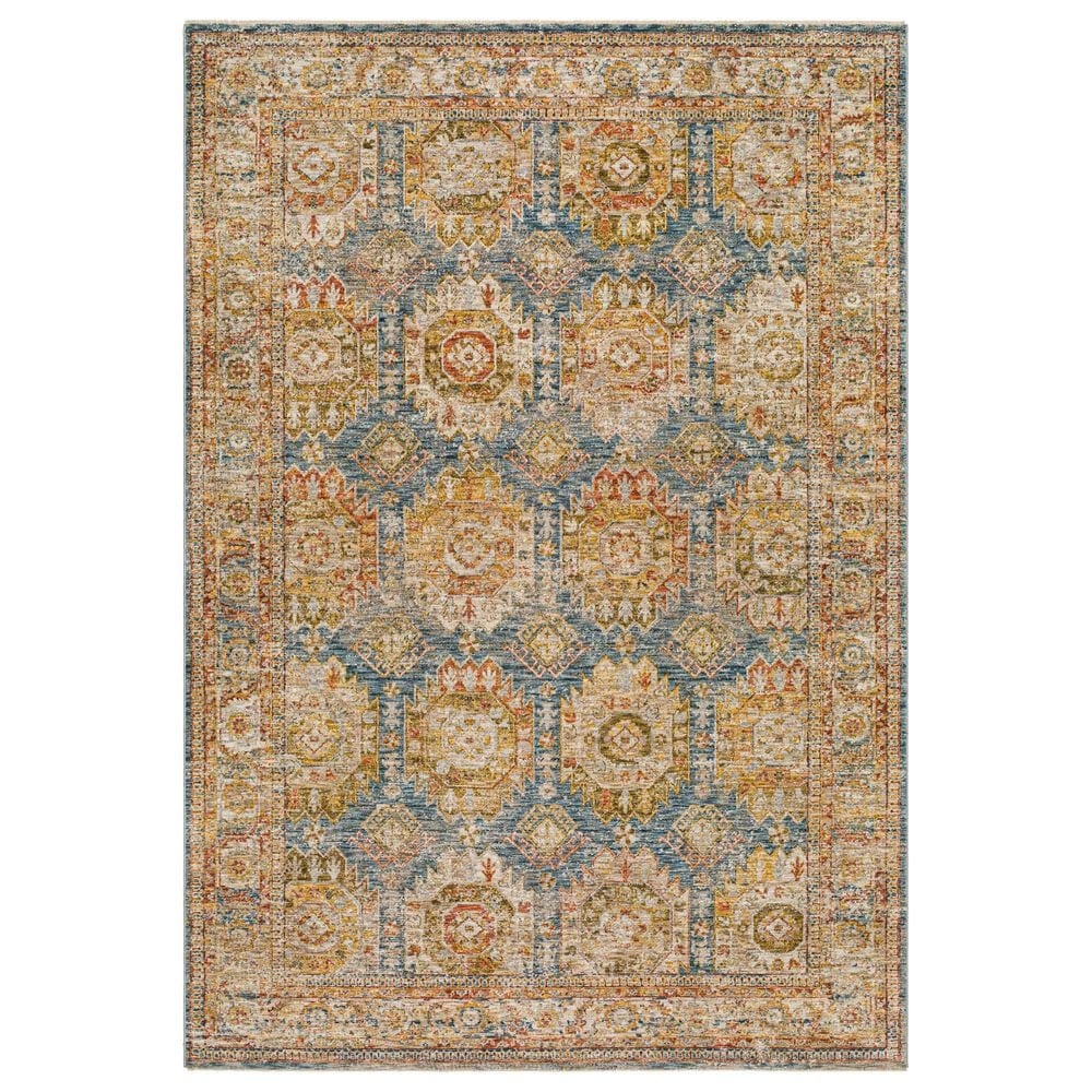 Surya Mona Lisa 9" x 12"2" Tan, Dark Blue, Mustard, Brick Red, Olive, Sage and Burgundy Area Rug, , large