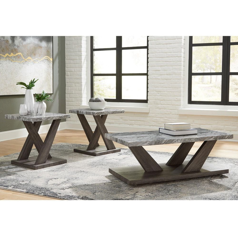 Ashley Bensonale 3-Piece Table Set in Brown and Gray, , large