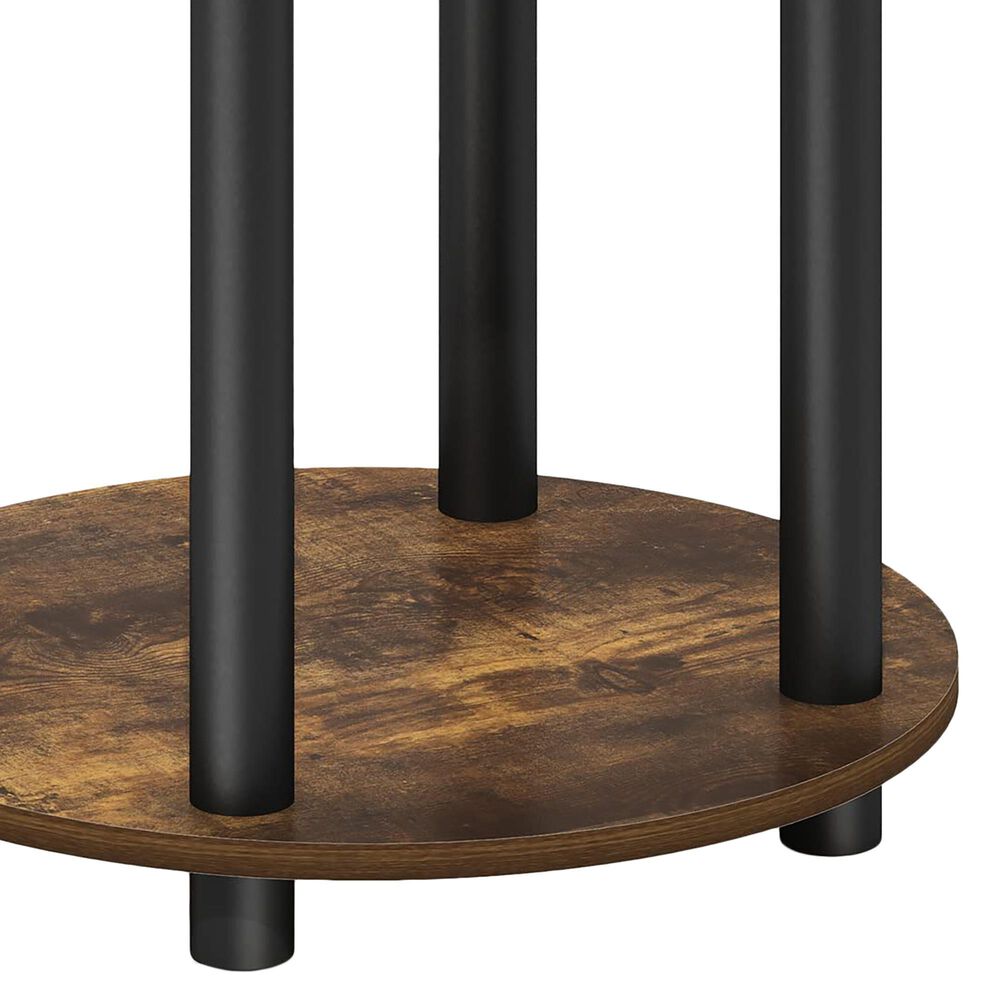 HOMLUX 2-Tier Turn-N-Tube Coffee Table in Amber Pine and Black, , large