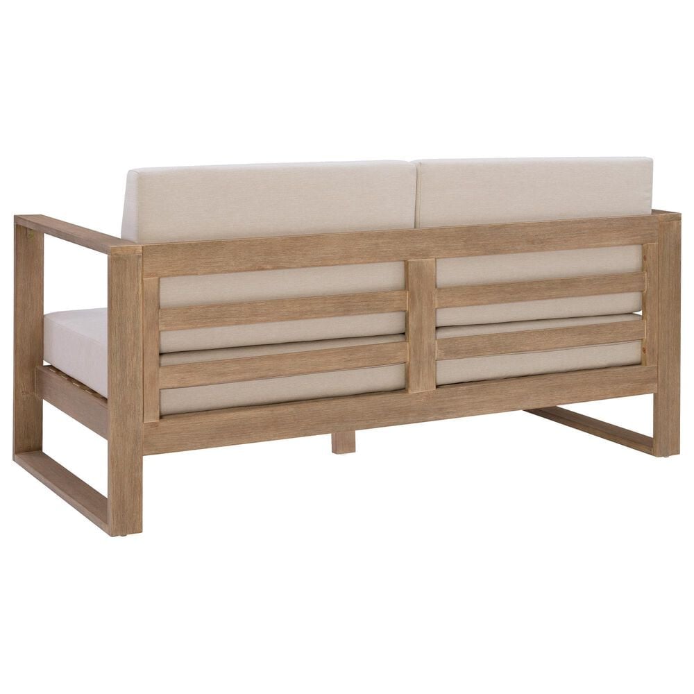 Linon Home Decor Silas 2-Seater Outdoor Sofa with Beige Cushions in Natural, , large