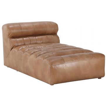 Moe"s Home Collection Ramsay Leather Chaise in Tan, , large