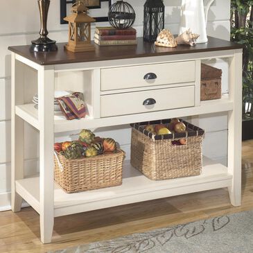 Signature Design by Ashley Whitesburg Server in Brown and Cottage White, , large