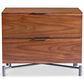 Bernhardt Brasea 32" 2 Drawer Nightstand in Lume and Tungsten with AC and USB Ports, , large