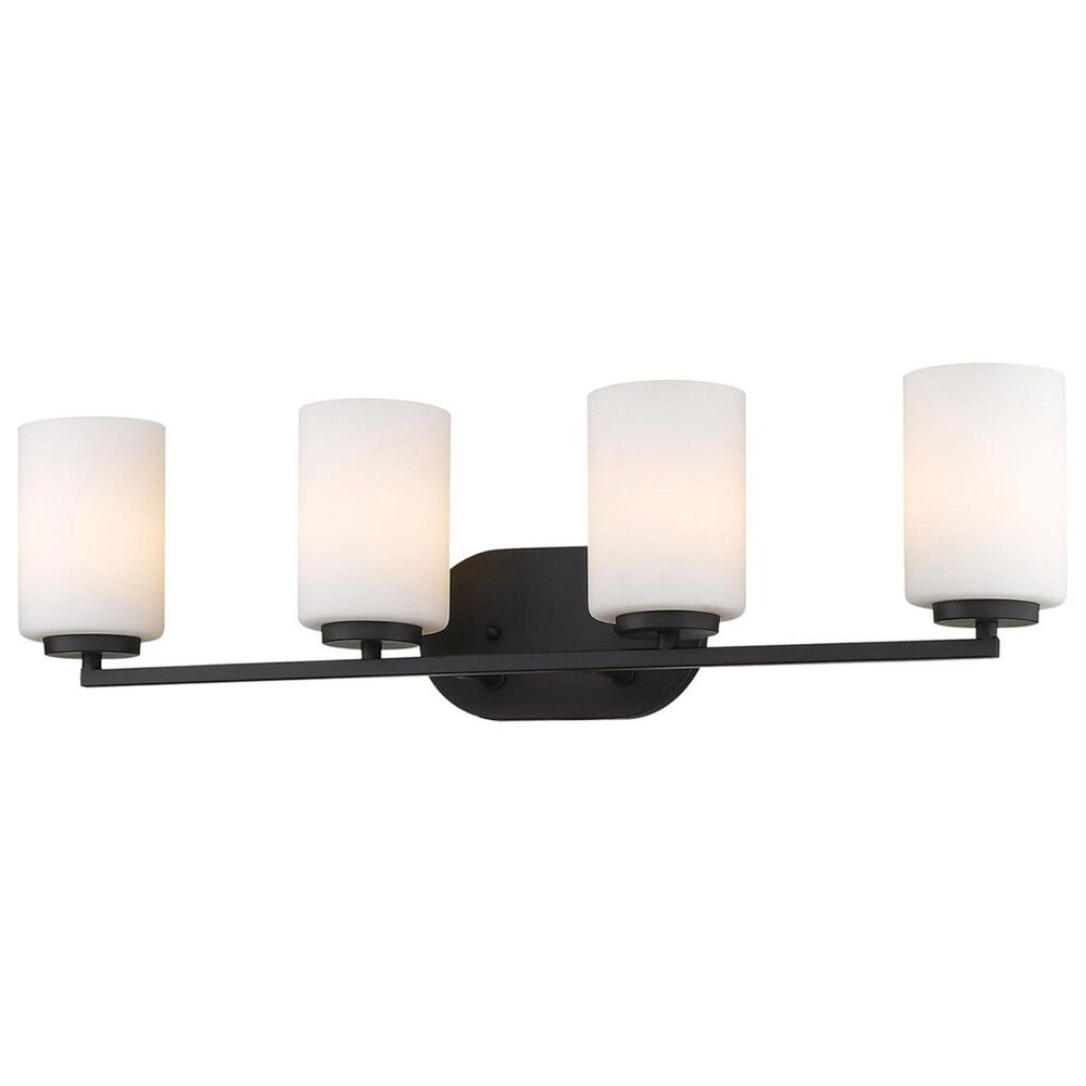 Golden Lighting Manhattan 4-Light Bath Vanity in Matte Black, , large