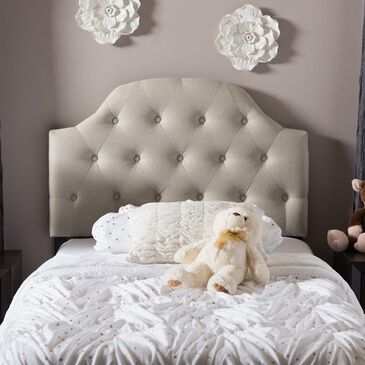 Baxton Studio Morris Twin Upholstered Headboard in Light Beige, , large