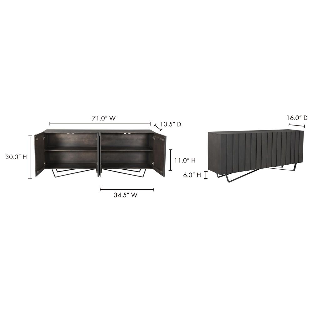 Moe&#39;s Home Collection Brolio Sideboard in Charcoal Grey and Black, , large