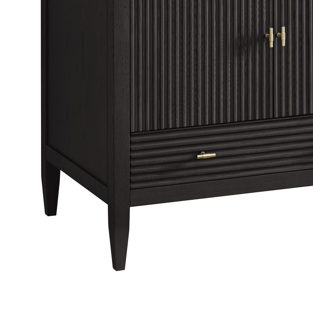 James Martin Vanities Myrrin 36&quot; Vanity in Carbon Oak with 3 cm Eternal Jasmine Pearl Quartz Top, , large