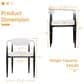 Morden Fort Modern Boucle Arm Chair with White Cushion in Black and Gold (Set of 6), , large