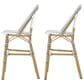 Hearth and Haven Outdoor Wicker French Barstool with Brown Aluminum Frame in White (Set of 2), , large