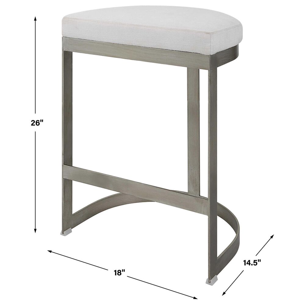 Uttermost Ivanna Counter Stool in Brushed Silver, , large
