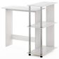 HOMLUX L-Shaped Computer Desk with Open Display Shelves in White Oak and Stainless Steel, , large